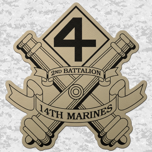 2nd Battalion 14th Marines Unit "Peacemaker" | Leather Patch | Velcro Backed