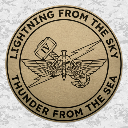 4th ANGLICO | Lightning From The Sky, Thunder From The Sea | Leather Patch | Velcro Backed