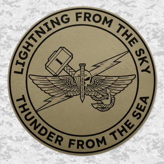 1st ANGLICO | Lightning From The Sky, Thunder From The Sea | Leather Patch | Velcro Backed