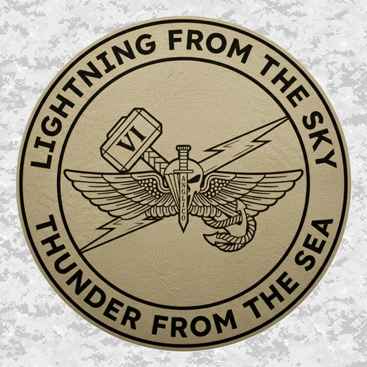 6th ANGLICO | Lightning From The Sky, Thunder From The Sea | Leather Patch | Velcro Backed