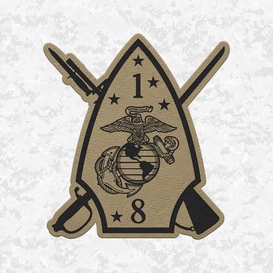 1st Battalion 8th Marines Unit "The Beirut Battalion" | Leather Patch | Velcro Backed
