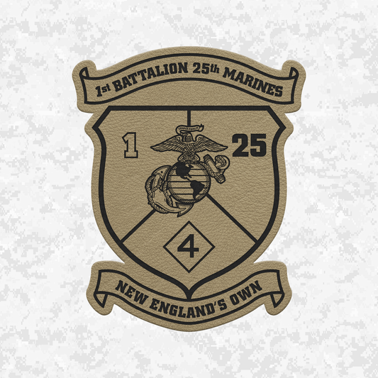 1st Battalion 25th Marines Unit "New England's Own" | Leather Patch | Velcro Backed