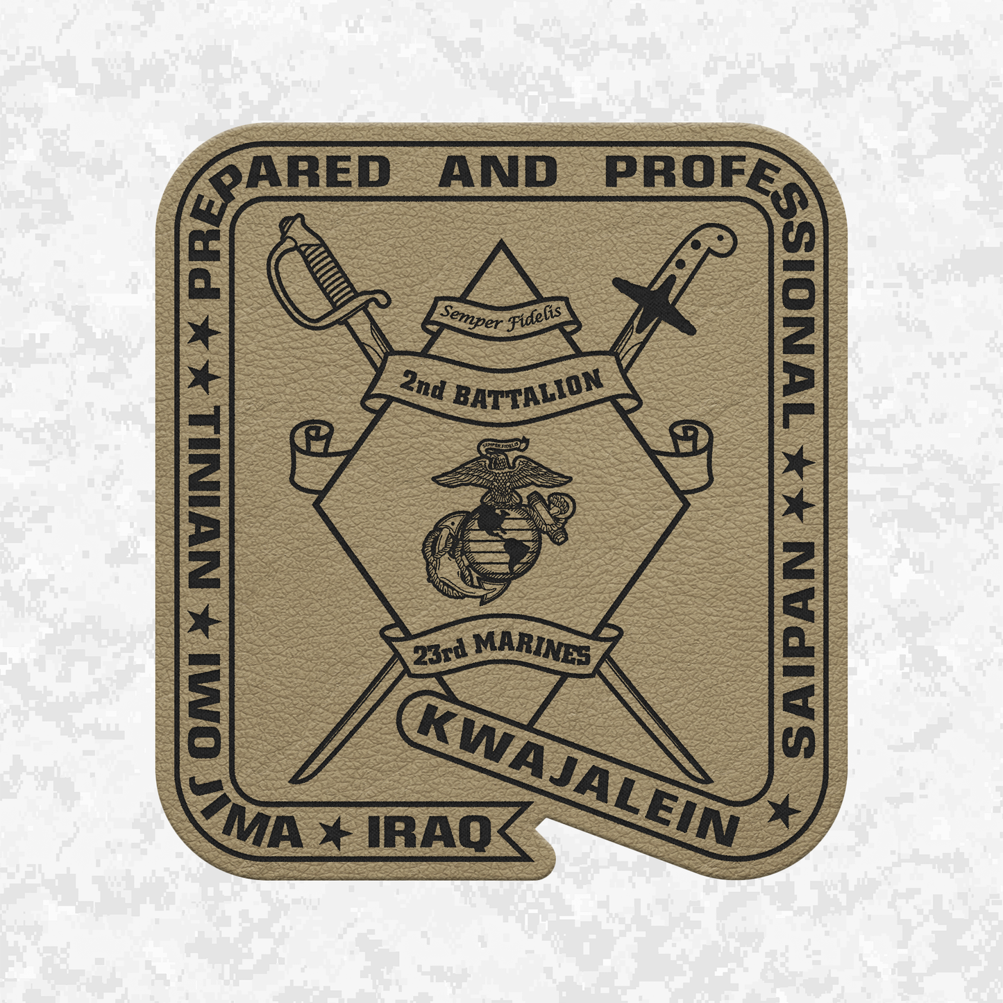 2nd Battalion 23rd Marines Unit "Prepared and Professional" #1 | Leather Patch | Velcro Backed
