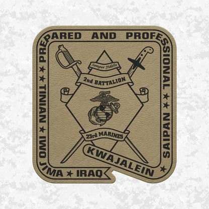 2nd Battalion 23rd Marines Unit "Prepared and Professional" #1 | Leather Patch | Velcro Backed