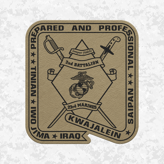 2nd Battalion 23rd Marines Unit "Prepared and Professional" #1 | Leather Patch | Velcro Backed