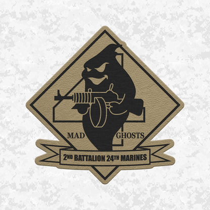2nd Battalion 24th Marines Unit ¨The Mad Ghosts¨ #2 | Leather Patch | Velcro Backed