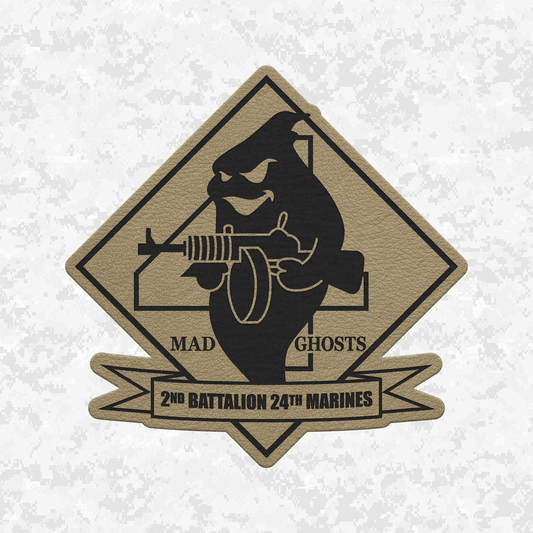 2nd Battalion 24th Marines Unit ¨The Mad Ghosts¨ #2 | Leather Patch | Velcro Backed