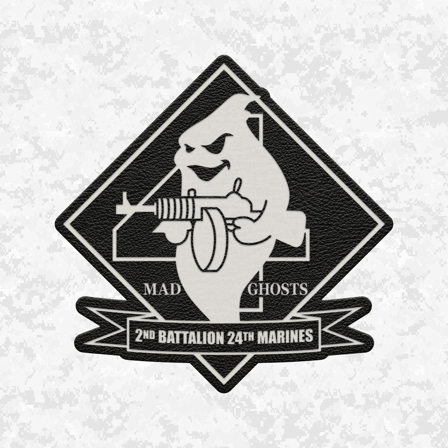 2nd Battalion 24th Marines Unit ¨The Mad Ghosts¨ #2 | Leather Patch | Velcro Backed