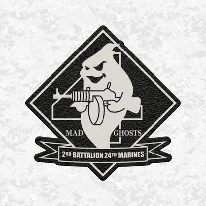 2nd Battalion 24th Marines Unit ¨The Mad Ghosts¨ #2 | Leather Patch | Velcro Backed