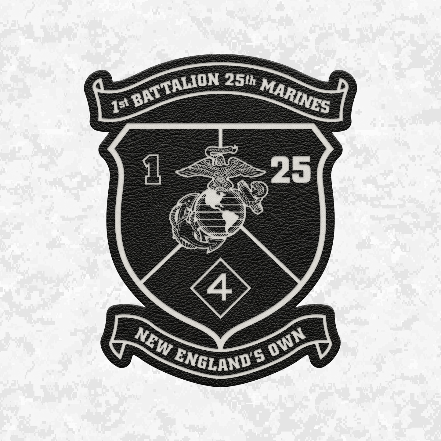 1st Battalion 25th Marines Unit "New England's Own" | Leather Patch | Velcro Backed