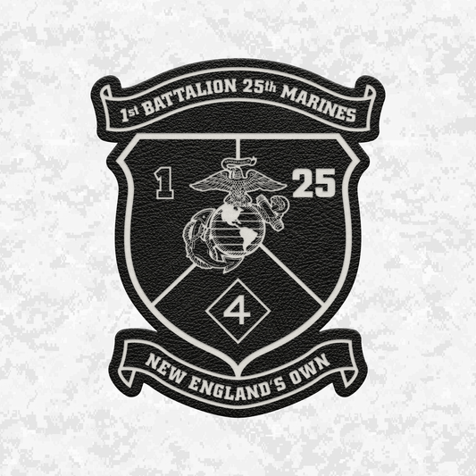 1st Battalion 25th Marines Unit "New England's Own" | Leather Patch | Velcro Backed