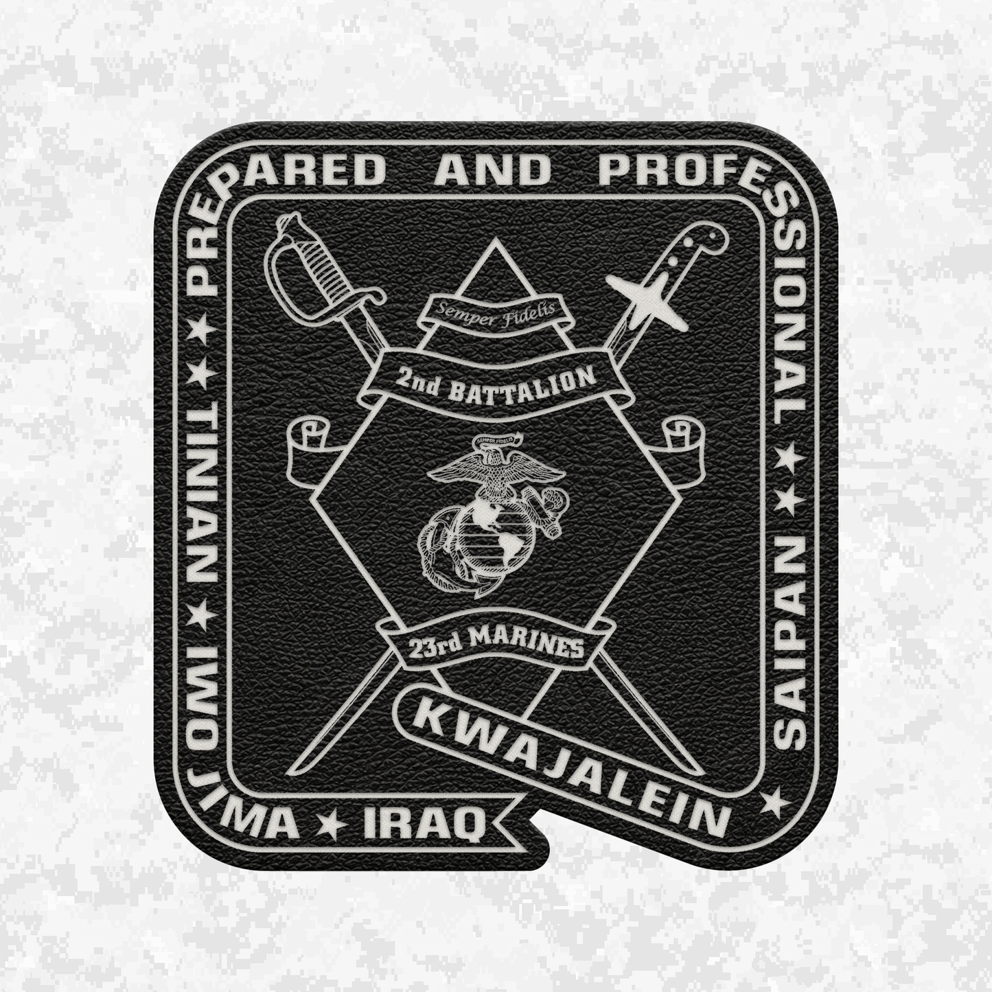 2nd Battalion 23rd Marines Unit "Prepared and Professional" #1 | Leather Patch | Velcro Backed