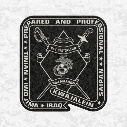 2nd Battalion 23rd Marines Unit "Prepared and Professional" #1 | Leather Patch | Velcro Backed
