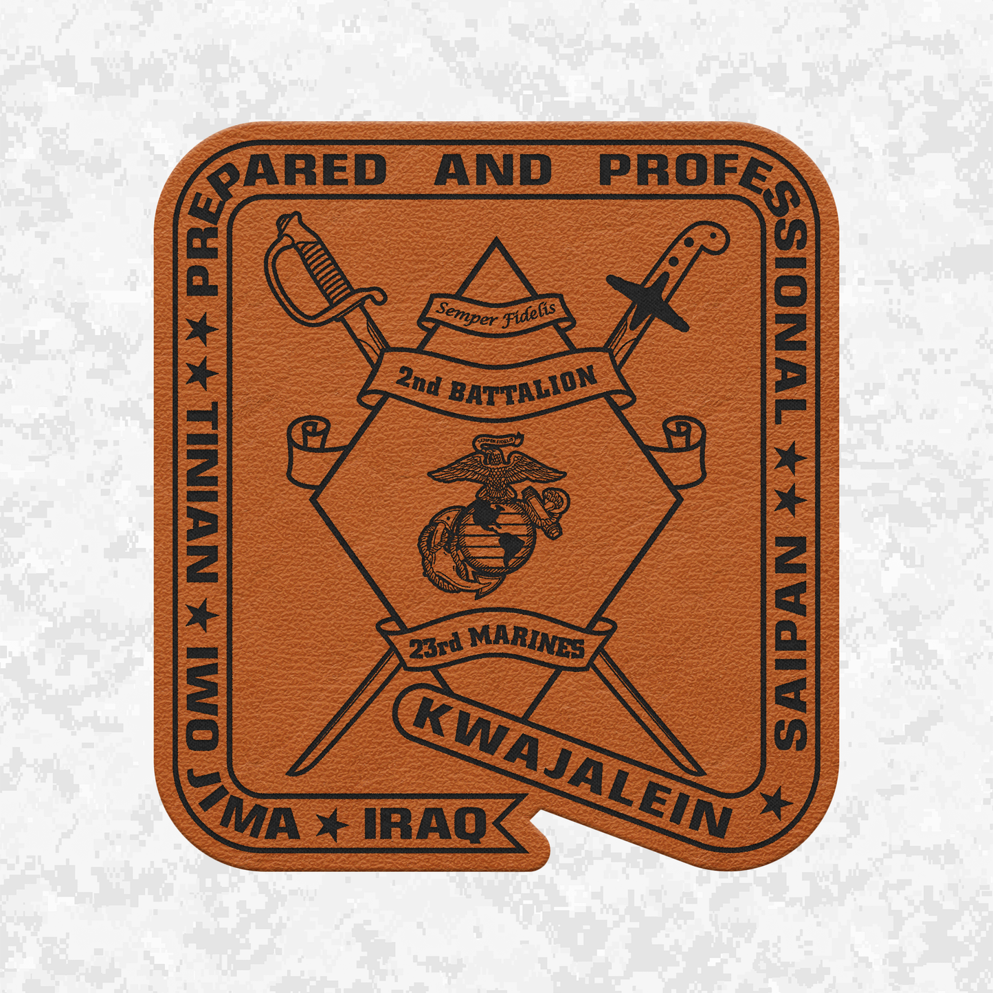 2nd Battalion 23rd Marines Unit "Prepared and Professional" #1 | Leather Patch | Velcro Backed