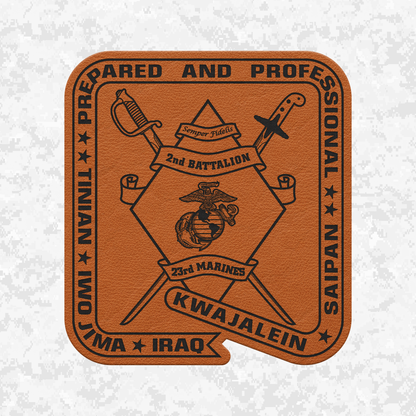 2nd Battalion 23rd Marines Unit "Prepared and Professional" #1 | Leather Patch | Velcro Backed