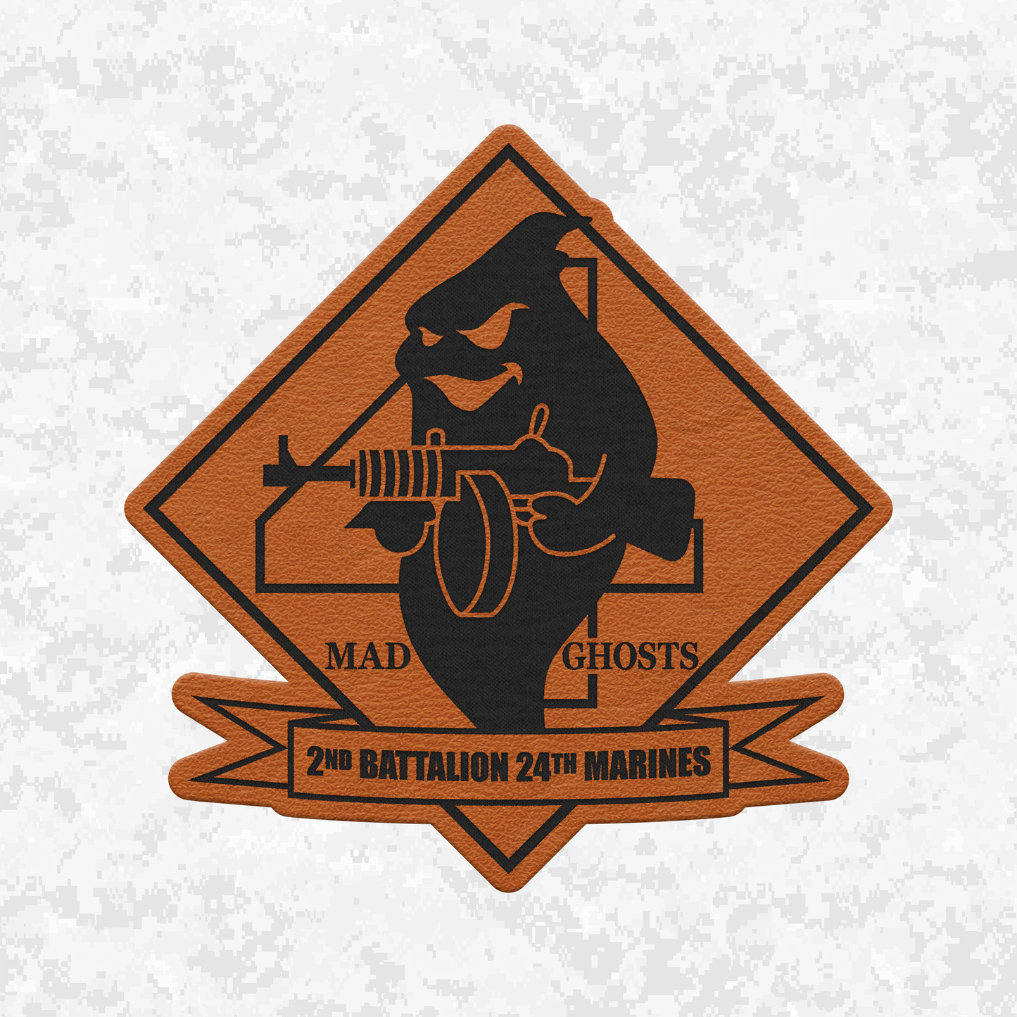 2nd Battalion 24th Marines Unit ¨The Mad Ghosts¨ #2 | Leather Patch | Velcro Backed