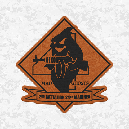 2nd Battalion 24th Marines Unit ¨The Mad Ghosts¨ #2 | Leather Patch | Velcro Backed