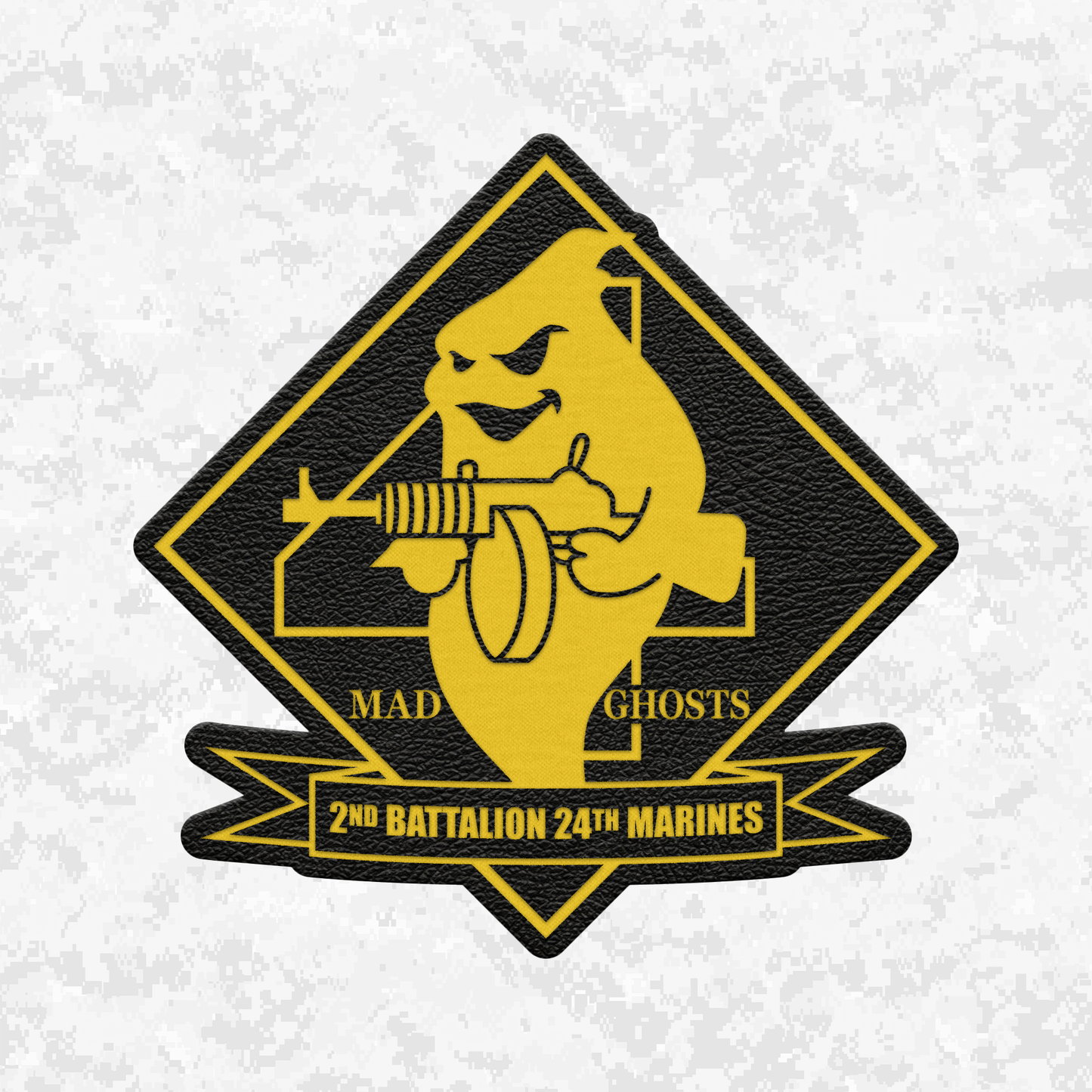 2nd Battalion 24th Marines Unit ¨The Mad Ghosts¨ #2 | Leather Patch | Velcro Backed