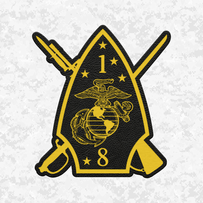 1st Battalion 8th Marines Unit "The Beirut Battalion" | Leather Patch | Velcro Backed