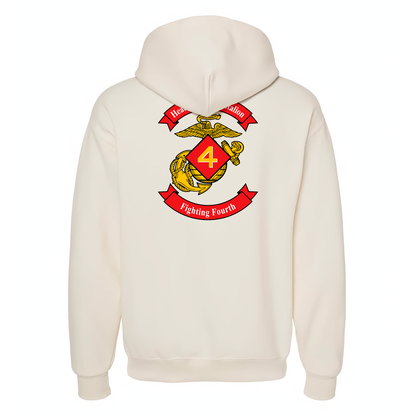 Headquarters Battalion 4th Marine Division Unit ¨Fighting Fourth¨ Hoodie