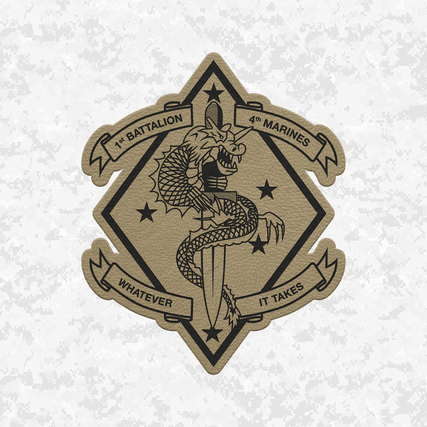 1st Battalion 4th Marines "The China Marines" | Leather Patch | Velcro Backed