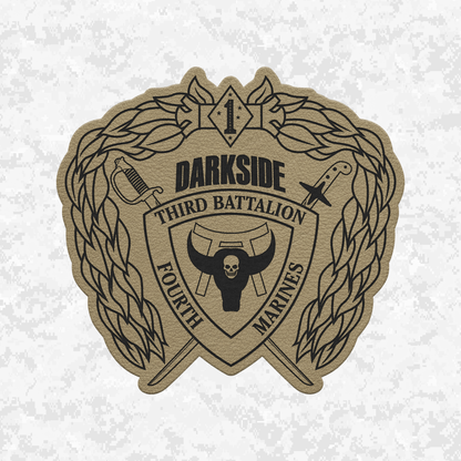 3rd Battalion 4th Marines "Darkside" | Leather Patch | Velcro Backed