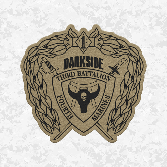 3rd Battalion 4th Marines "Darkside" | Leather Patch | Velcro Backed