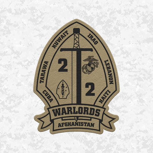 2nd Battalion 2nd Marines "Warlords" #3 | Leather Patch | Velcro Backed