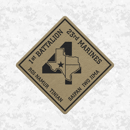 1st Battalion 23rd Marines Unit "Lone Star" | Leather Patch | Velcro Backed