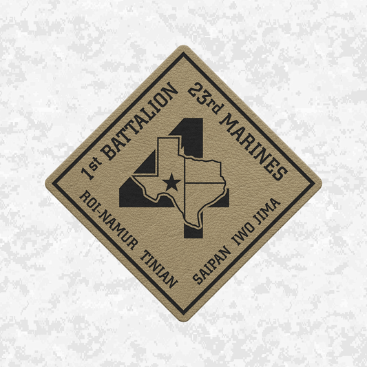 1st Battalion 23rd Marines Unit "Lone Star" | Leather Patch | Velcro Backed