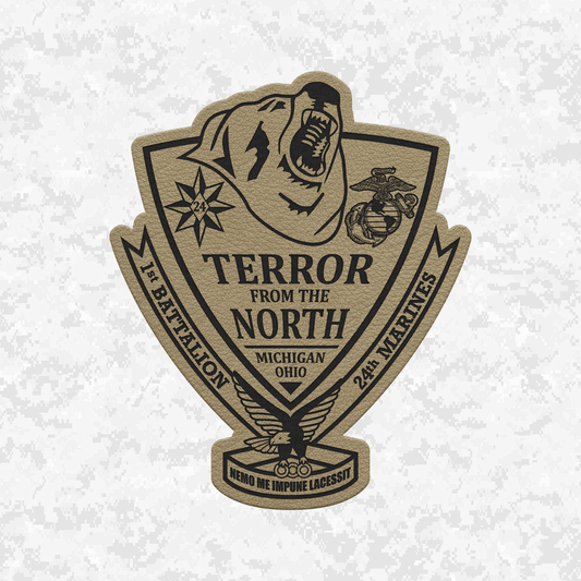 1st Battalion 24th Marines Unit "The Terror from the North" | Leather Patch | Velcro Backed