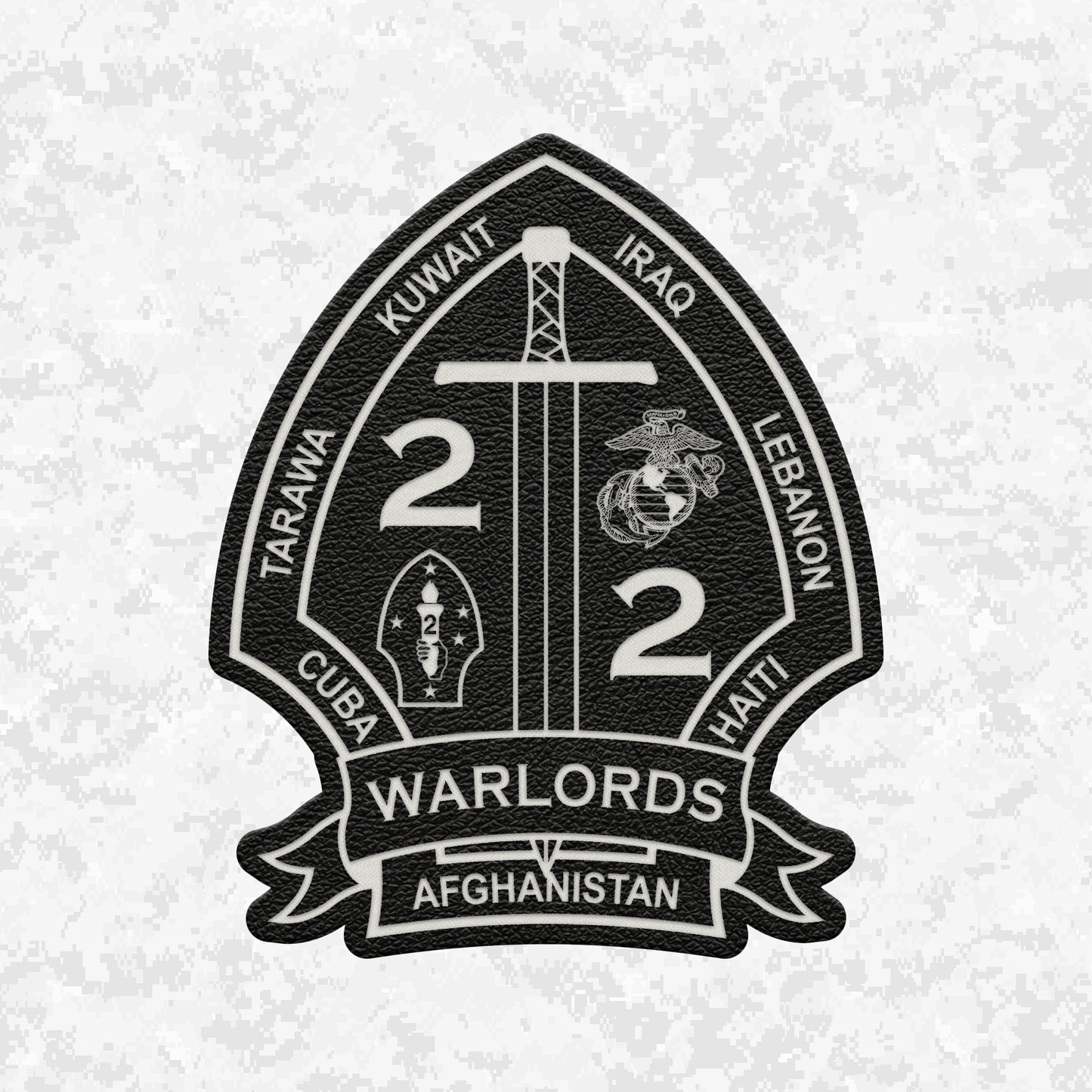 2nd Battalion 2nd Marines "Warlords" #1 | Velcro Backed | Leather Patch