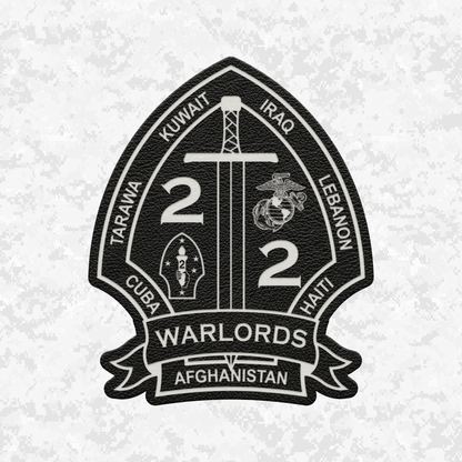 2nd Battalion 2nd Marines "Warlords" #1 | Velcro Backed | Leather Patch