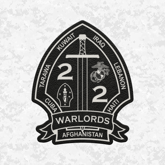 2nd Battalion 2nd Marines "Warlords" #1 | Velcro Backed | Leather Patch