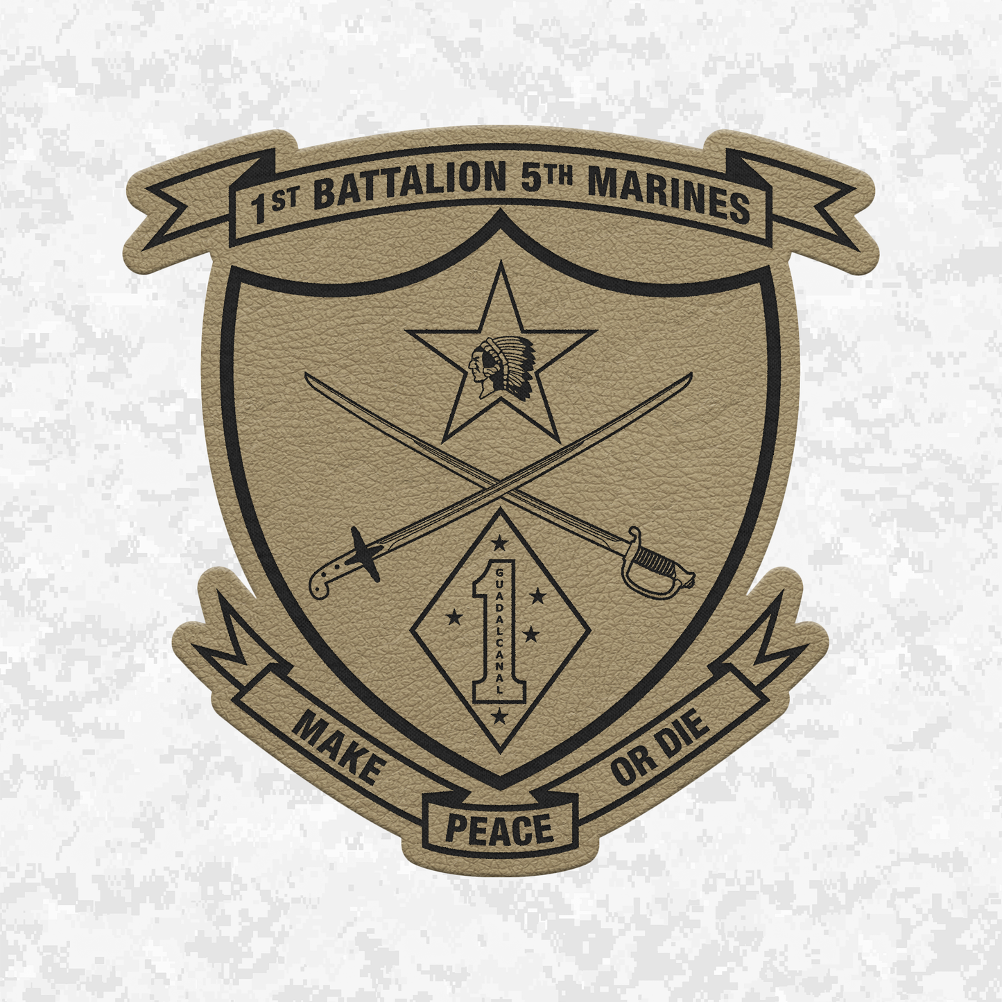 1st Battalion 5th Marines Unit "Geronimo" | Leather Patch | Velcro Backed