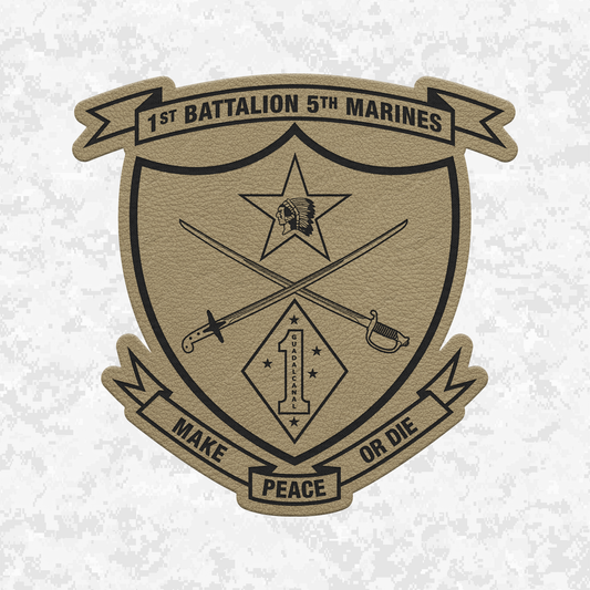 1st Battalion 5th Marines Unit "Geronimo" | Leather Patch | Velcro Backed