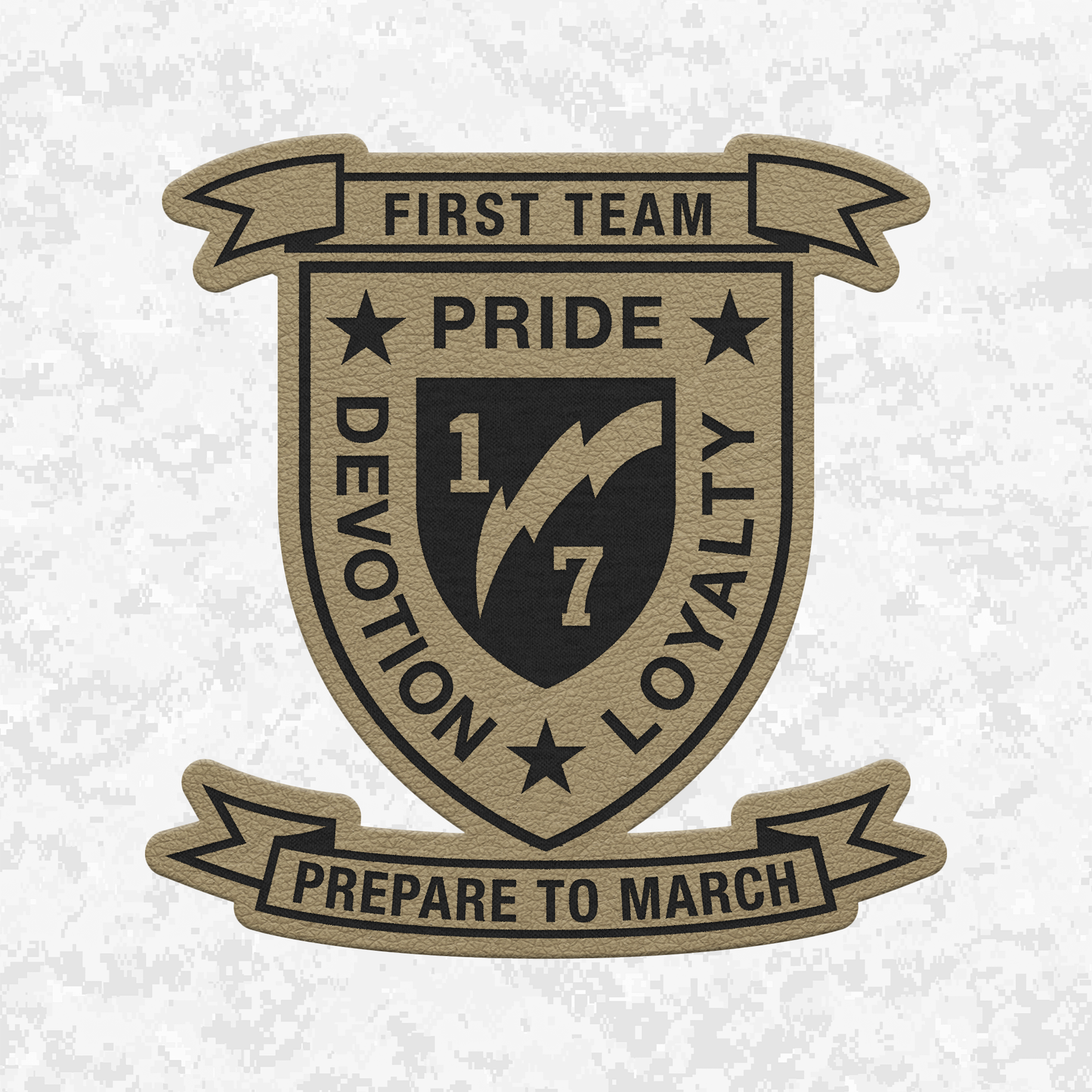 1st Battalion 7th Marines Unit "First Team" | Leather Patch | Velcro Backed