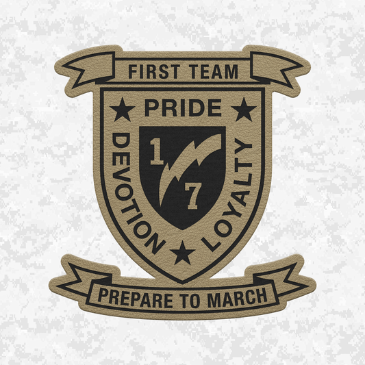 1st Battalion 7th Marines Unit "First Team" | Leather Patch | Velcro Backed