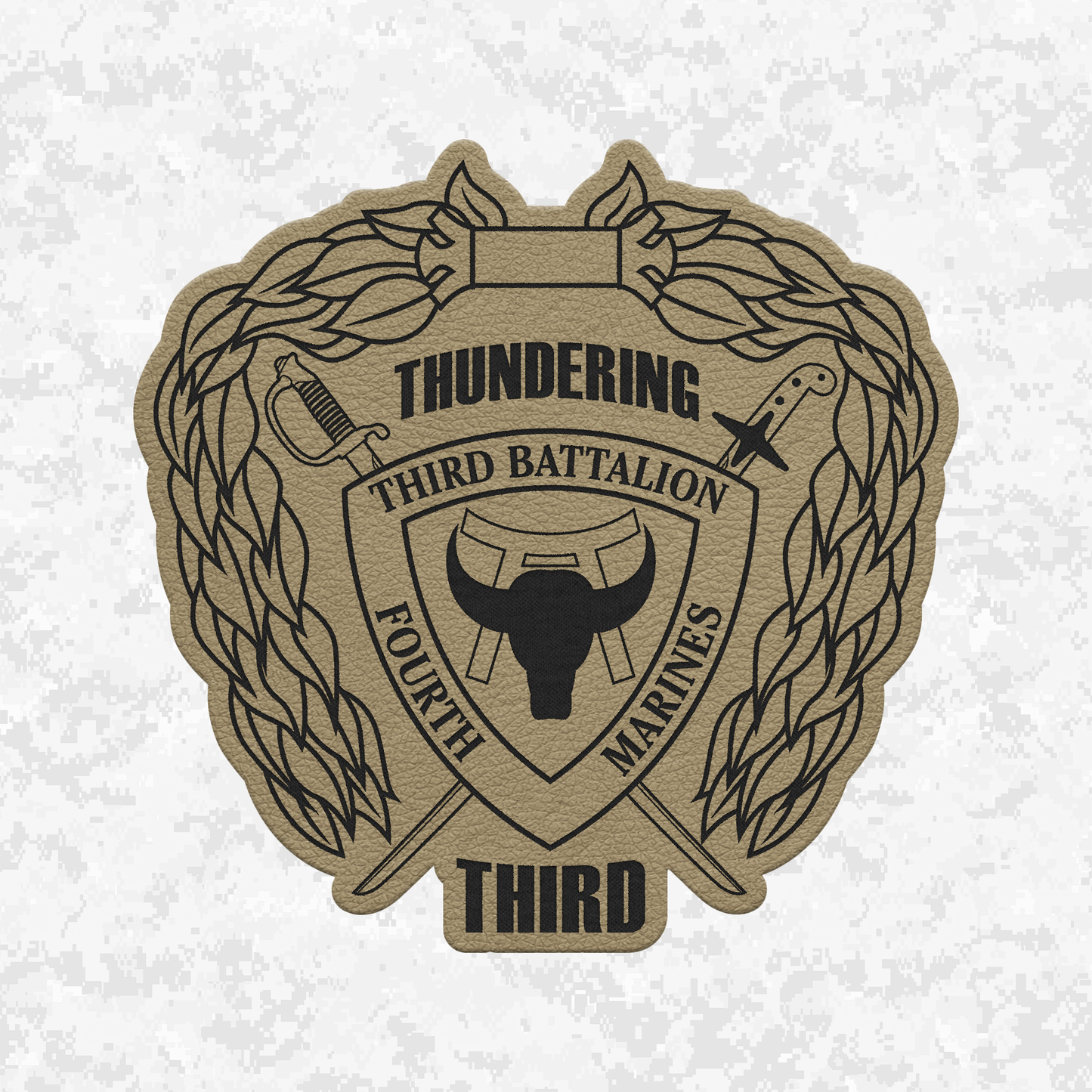 3rd Battalion 4th Marines "Thundering Third" | Leather Patch | Velcro Backed