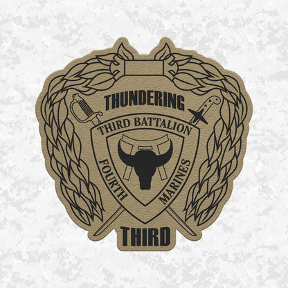 3rd Battalion 4th Marines "Thundering Third" | Leather Patch | Velcro Backed