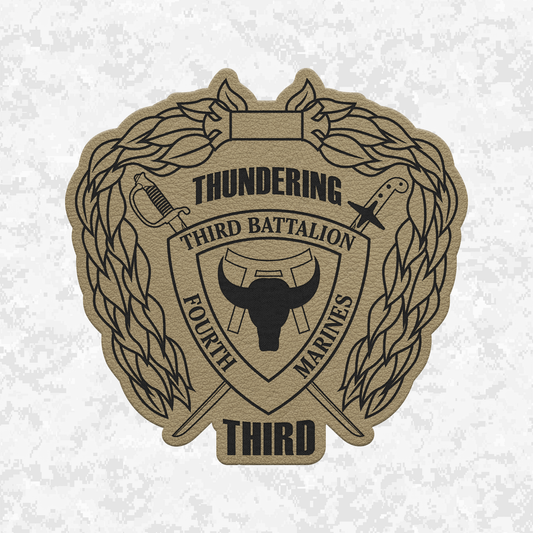 3rd Battalion 4th Marines "Thundering Third" | Leather Patch | Velcro Backed