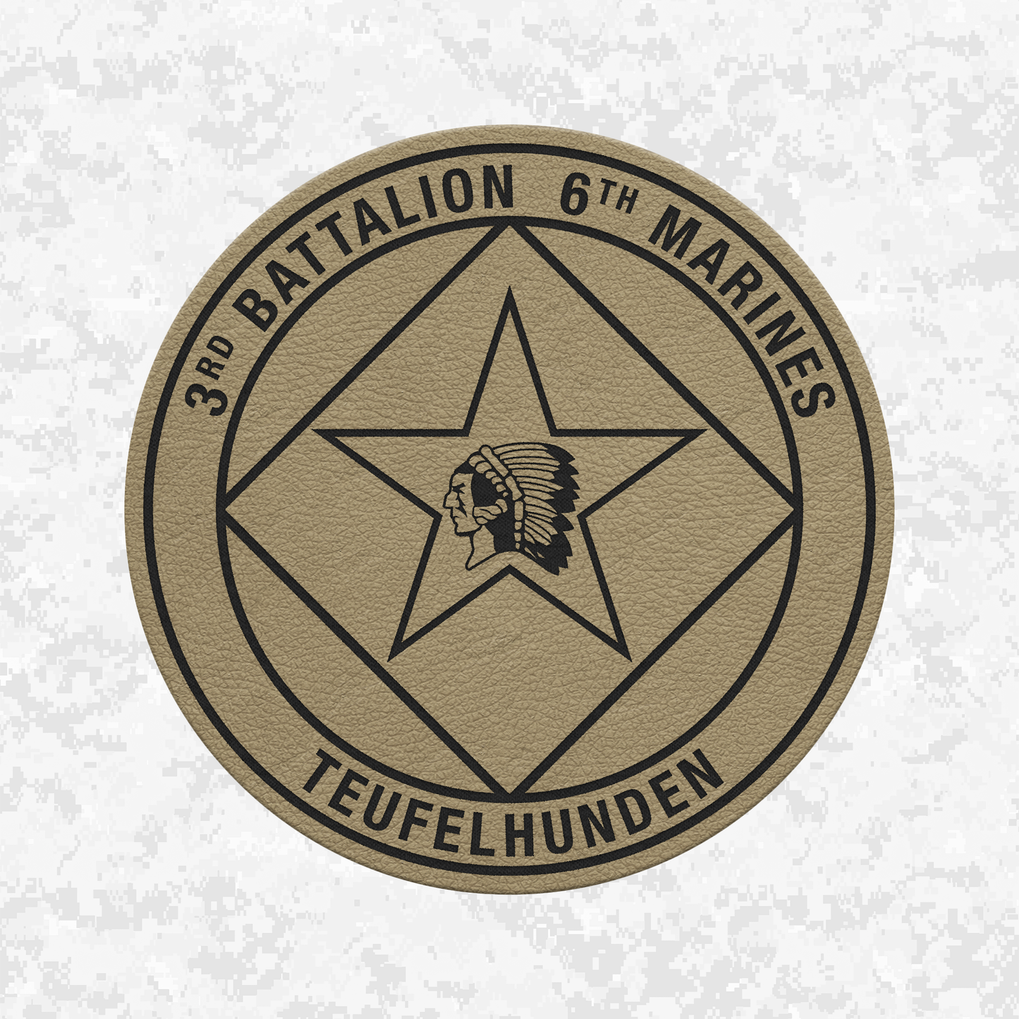 3rd Battalion 6th Marines Unit "Teufelhunden" | Leather Patch | Velcro Backed