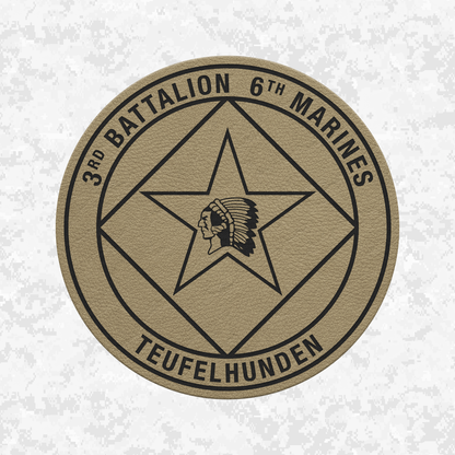 3rd Battalion 6th Marines Unit "Teufelhunden" | Leather Patch | Velcro Backed
