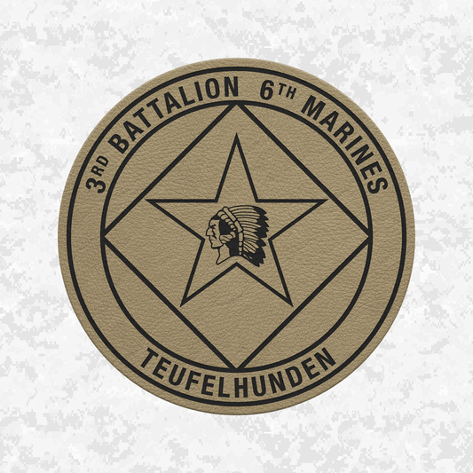 3rd Battalion 6th Marines Unit "Teufelhunden" | Leather Patch | Velcro Backed