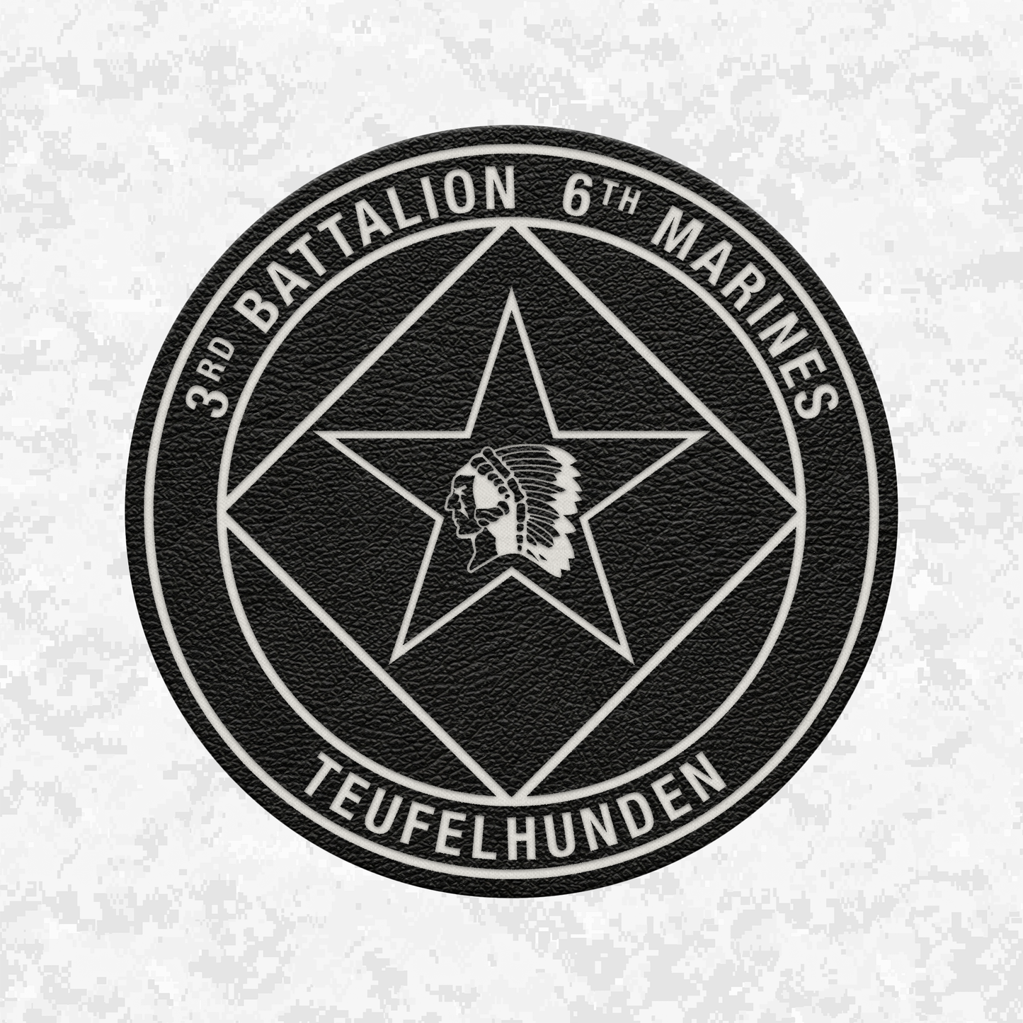 3rd Battalion 6th Marines Unit "Teufelhunden" | Leather Patch | Velcro Backed