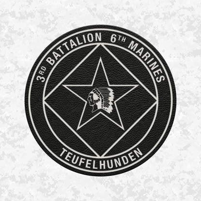 3rd Battalion 6th Marines Unit "Teufelhunden" | Leather Patch | Velcro Backed