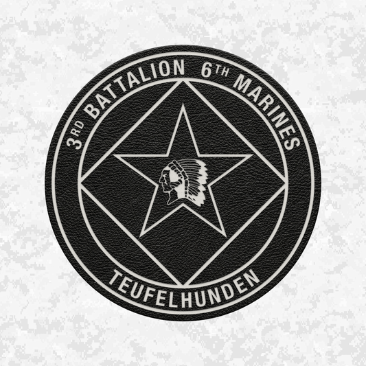 3rd Battalion 6th Marines Unit "Teufelhunden" | Leather Patch | Velcro Backed