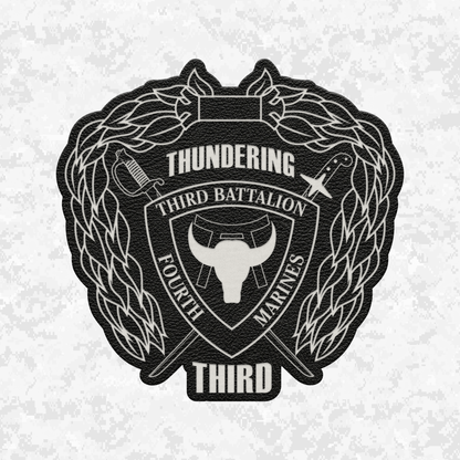 3rd Battalion 4th Marines "Thundering Third" | Leather Patch | Velcro Backed