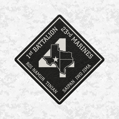 1st Battalion 23rd Marines Unit "Lone Star" | Leather Patch | Velcro Backed