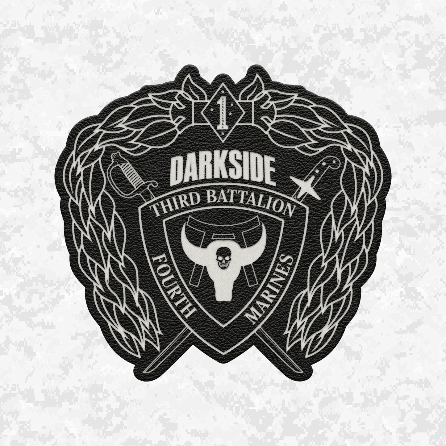 3rd Battalion 4th Marines "Darkside" | Leather Patch | Velcro Backed